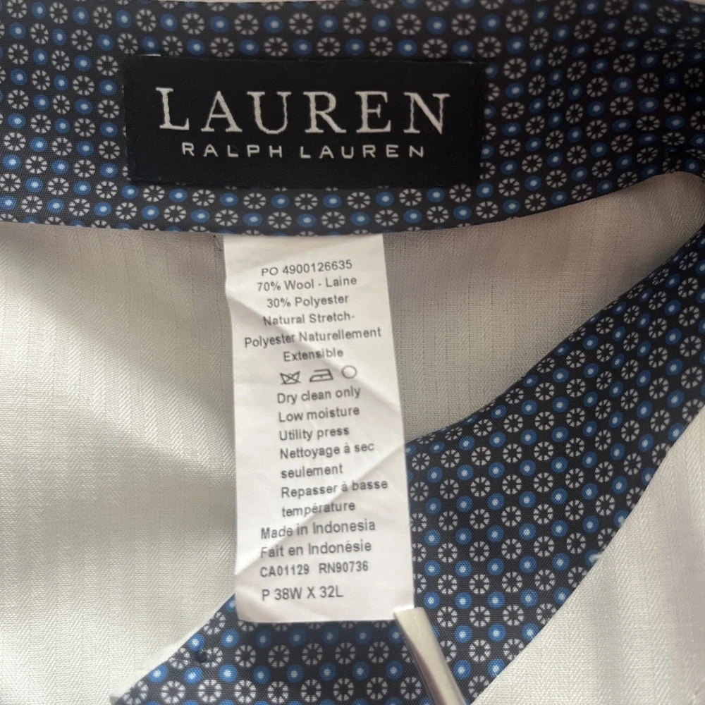 lauren ralph lauren trousers men's 38X32 brown wool blend pants business luxury